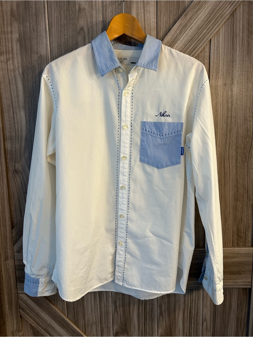Neighborhood (NBHD) Colorblock Long-Sleeve Quiet Luxury Streetwear Shirt - M
